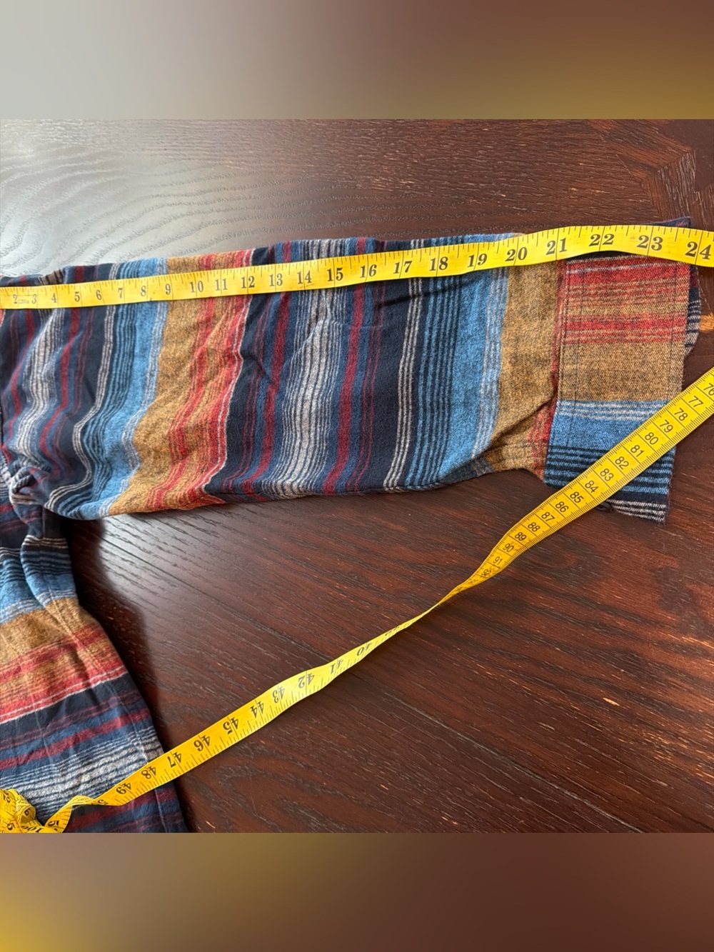 Men's L.L. Bean Chamois Flannel Shirt Southwest/Aztec Stripe Pattern Size L - Picture 10 of 13